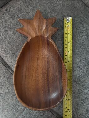 Monkey pod Wooden Pineapple Serving Bowl m/tray Brown
